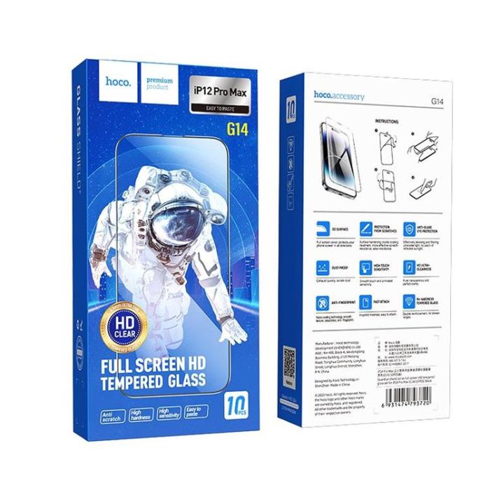 Hoco - HOCO tempered glass HD 5D Guardian shield (SET 10in1) for iPhone 12 Pro Max