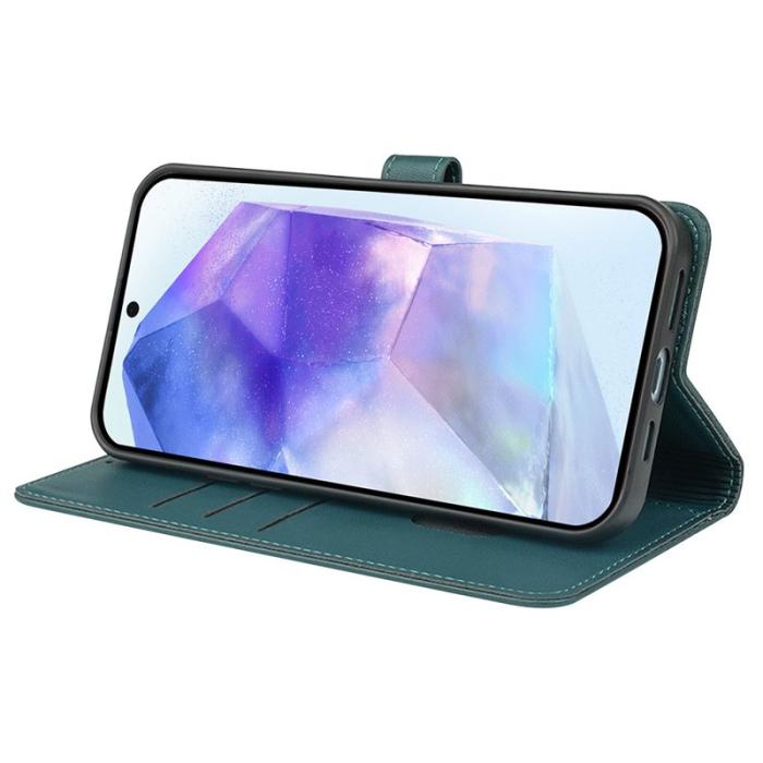 OEM - Mobilskal till Samsung Galaxy S26 Magnetlås Fyrklöver KonstLäder - Grön