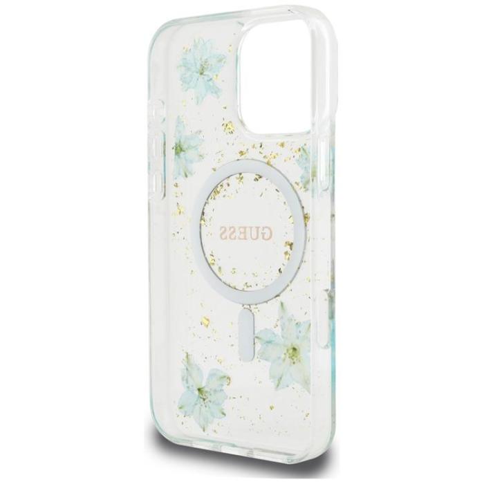 Guess - Guess iPhone 16 Pro Mobilskal MagSafe Resin Flowers - Turkos