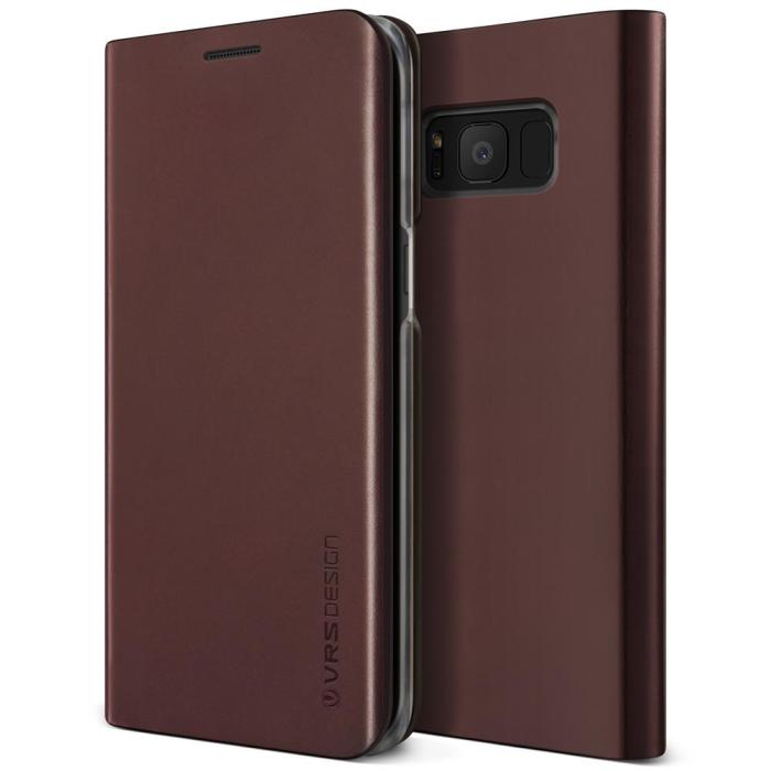 VERUS - Verus Native S Äkta läder Plånboksfodral till Samsung Galaxy S8 - Wine