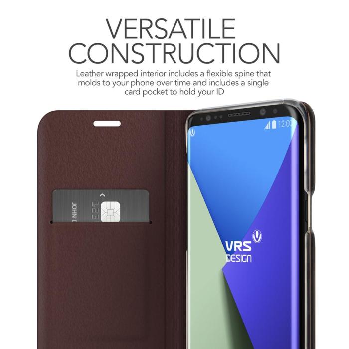 VERUS - Verus Native S Äkta läder Plånboksfodral till Samsung Galaxy S8 - Wine
