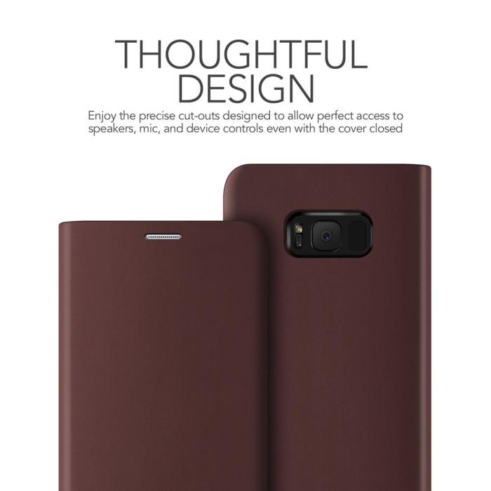 VERUS - Verus Native S Äkta läder Plånboksfodral till Samsung Galaxy S8 - Wine