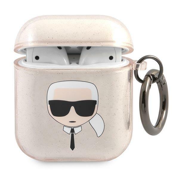 Karl Lagerfeld Skal Glitter Karl`s Head Airpods - Guld | 2353 | AlltMobil