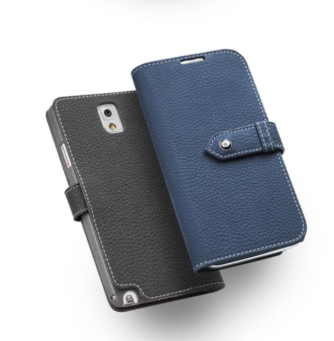 UTGATT4 - Qialino Exklusive Plånboksfodral till Samsung Galaxy Note 3 N9000 (Blå)