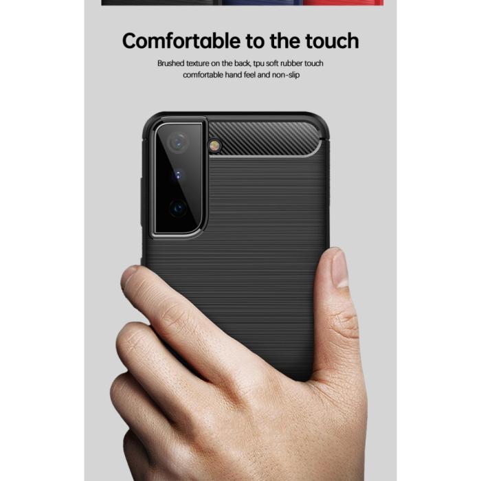 UTGATT1 - Carbon Fiber Mobilskal Samsung Galaxy S21 Plus - Svart