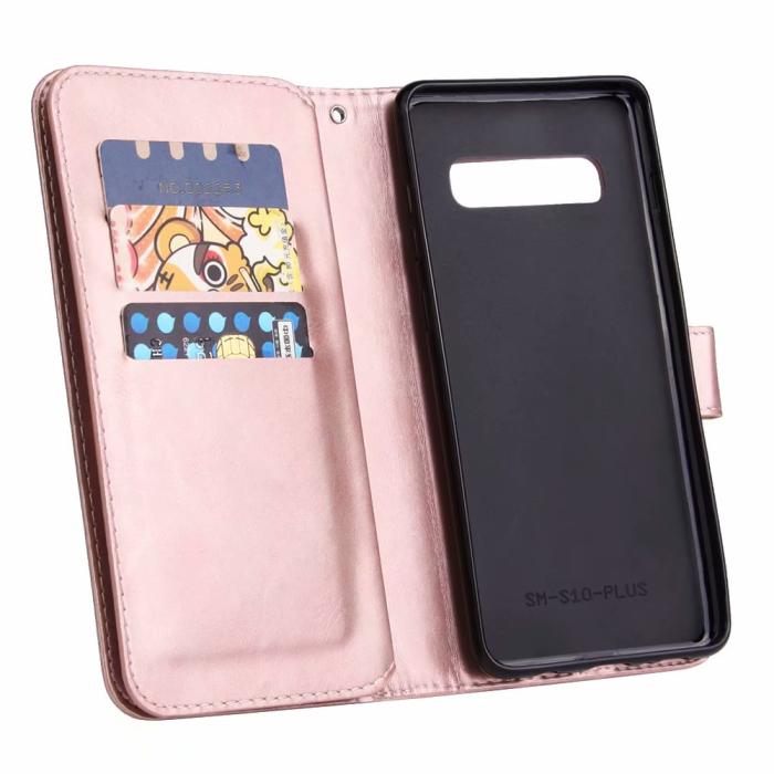 UTGATT1 - Elegant Plånboksfodral till Samsung Galaxy S10 - Roséguld
