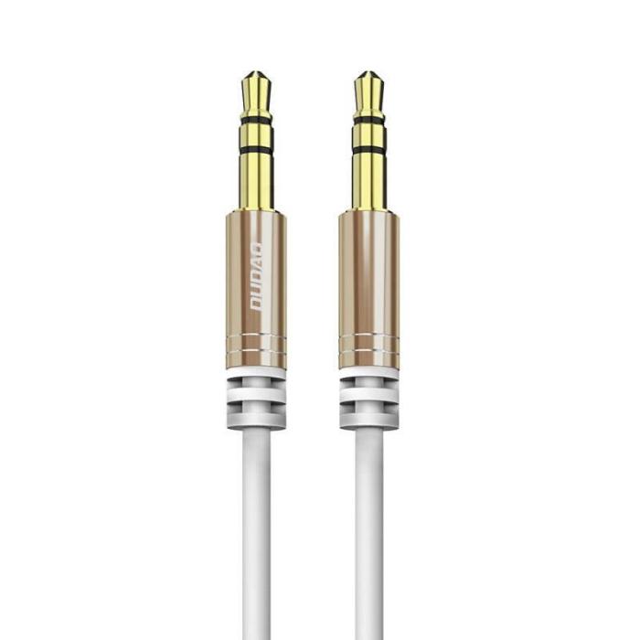 Dudao - Dudao long extensible AUX mini jack 3.5mm Kabel spring 150cm Vit