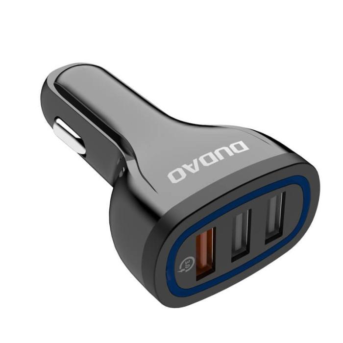 Dudao - Dudao universal Billaddare 3x USB snabb laddning 3.0 Vit