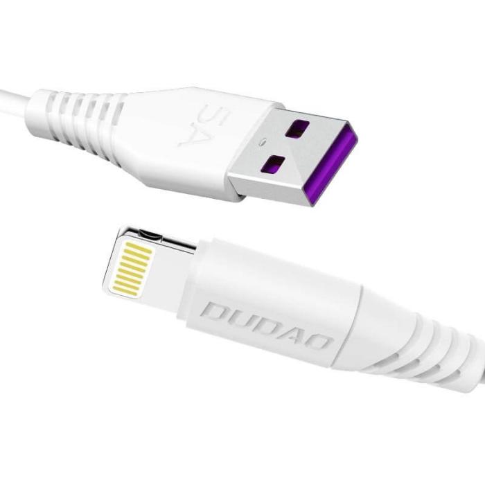 Dudao - Dudao snabbaddning USB-A till Lightning kabel 5A 2m Vit