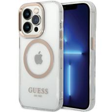 Guess - Guess Mobilskal till iPhone 15 Pro MagSafe Magsafe Metal Outline - Guld