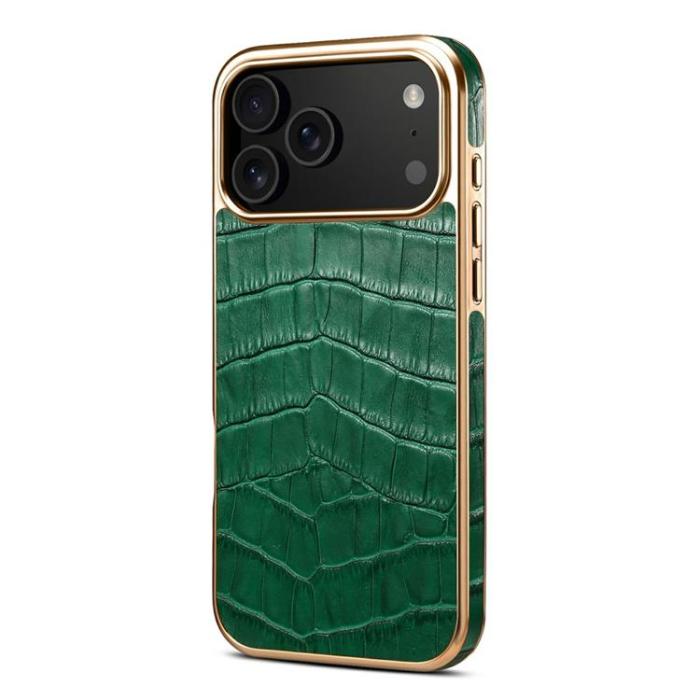 DENIOR - DENIOR iPhone 17 Pro Mobilskal Äkta Läder - Grön