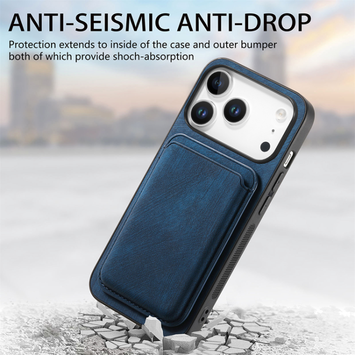 A-One Brand - iPhone 17 Pro Mobilskal MagSafe Med Detachable Korthållare - Blå