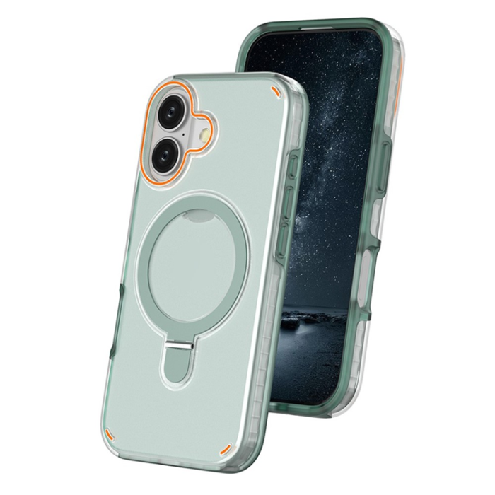 A-One Brand - iPhone 17 Mobiskal MagSafe Med Kickstand TPU + PC - Mintgrön