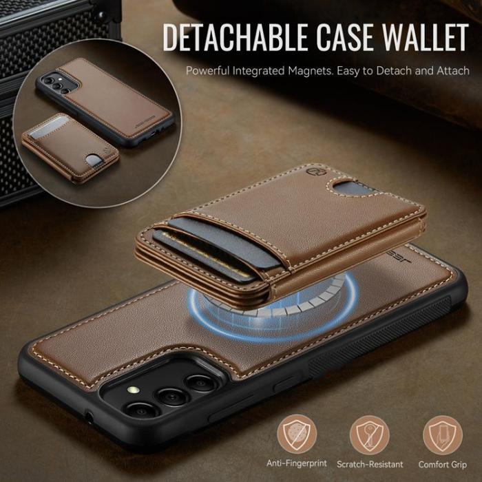 OEM - JEEHOOD Samsung Galaxy A34 5G Mobilskal KonstLäder - Brun