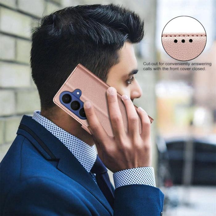 BINFEN COLOR - BINFEN Samsung Galaxy A37 Plånboksfodral Konstläder RFID Skydd - Rosa Gold