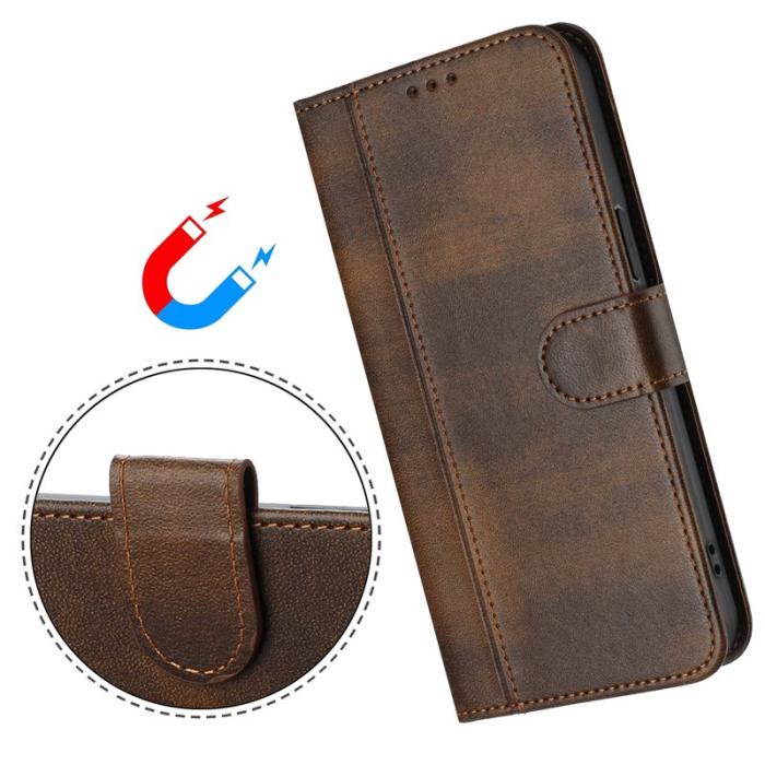 OEM - Samsung Galaxy A37 Plånboksfodral Konstläder Retro Textur Skydd - Brun
