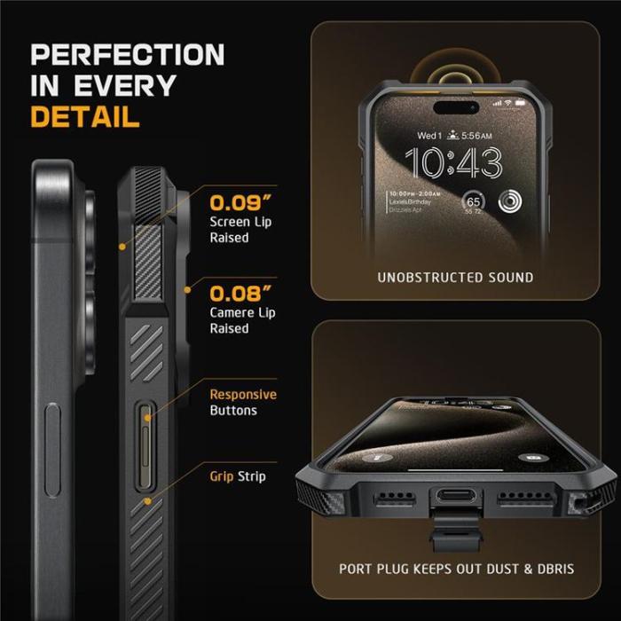 SupCase - Supcase iPhone 16 Pro Max Mobilskal Magsafe UB Grip - Svart
