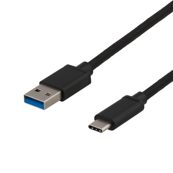 UTGATT1 - Deltaco Gen1 USB-A till USB-C 3A 60W Kabel 1m - Svart