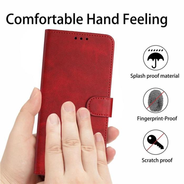 A-One Brand - Sony Xperia 1 VII Plånboksfodral Calf Texture Med Rem - Röd