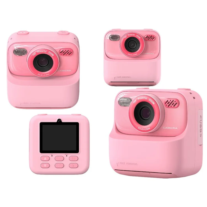 OEM - Barn Digitalkamera HD 1080P Med Skrivare P79 - Rosa