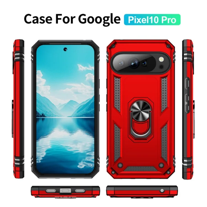 A-One Brand - Google Pixel 10/10 Pro Mobilskal Kickstativ - Röd