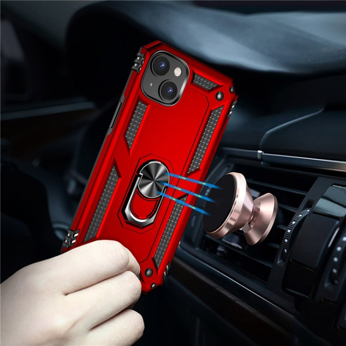 A-One Brand - iPhone 15 Plus Mobilskal med Kickstand - Röd