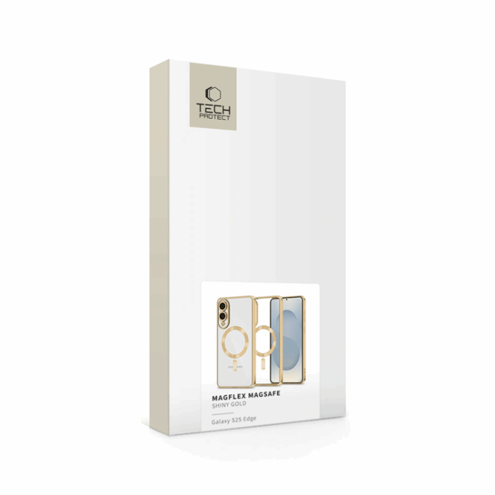 Tech-Protect - Tech-Protect Galaxy S25 Edge Mobilskal Magsafe Magflex - Shiny Guld
