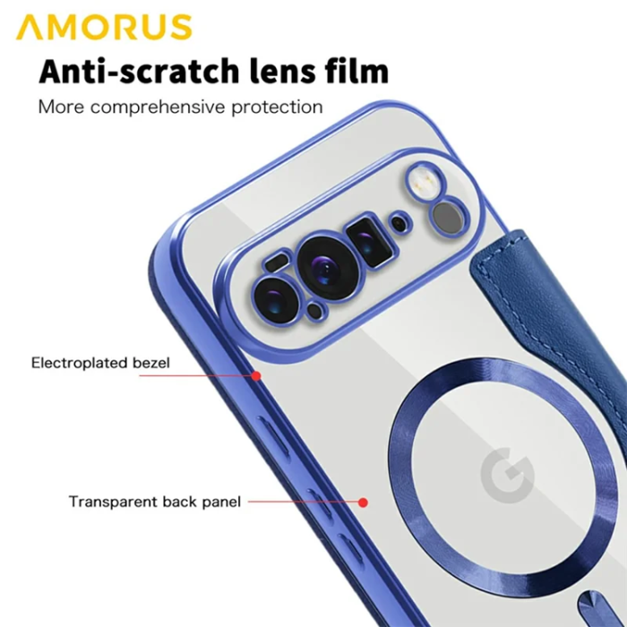 AMORUS - AMORUS Google Pixel 10 Pro XL Plånboksfodral Magsafe RFID - Sapphire