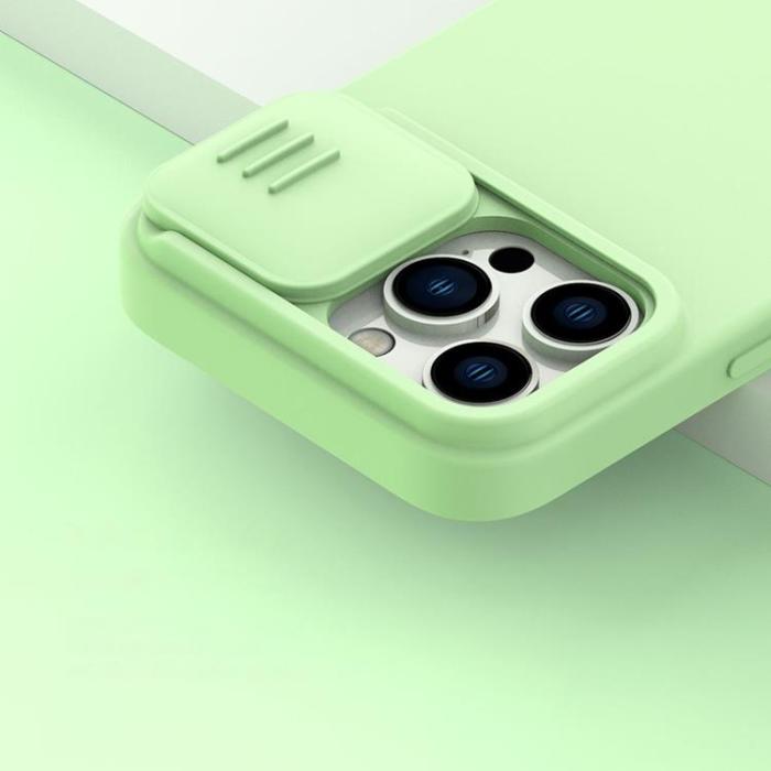 Nillkin - Nillkin iPhone 14 Pro Skal Magsafe CamShield Silicone - Grön