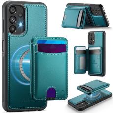 OEM - JEEHOOD Samsung Galaxy A13 4G/5G Mobilskal Konstl&auml;der med Kortfack - Bl&aring;