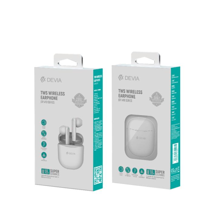 OEM - Bluetooth-öronsnäckor Devia TWS Joy A10 vita