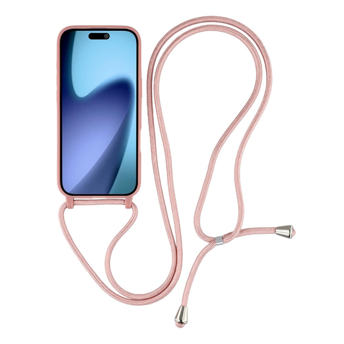 A-One Brand - iPhone 17 Air Mobilskal TPU Shockproof med Lanyard - Djuprosa