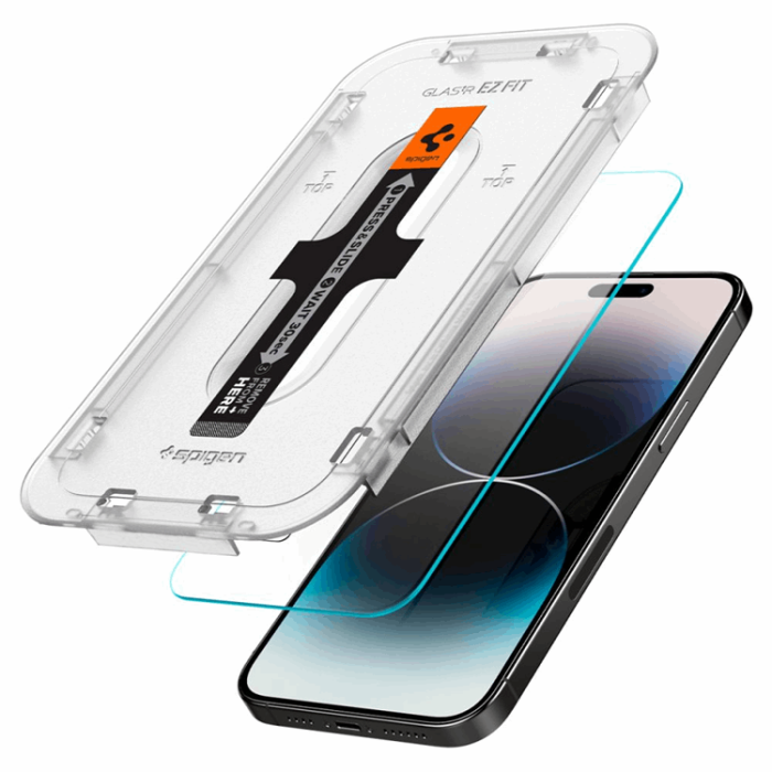 Spigen - Spigen iPhone 14 Pro Max Härdat Glas Skärmskydd Ez-Fit 2-Pack - Clear