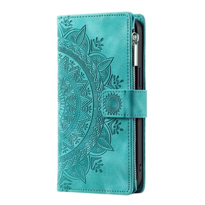 OEM - Samsung Galaxy S26 Plånboksfodral Mandala Blommönster Konstläder - Mintgrön