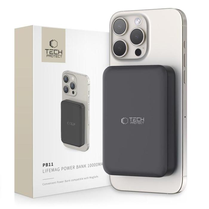 Tech-Protect - Tech-Protect Magsafe Powerbank 10000mAh PB11 LifeMag - Svart