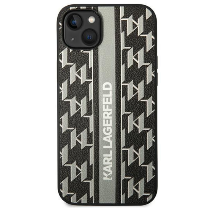 KARL LAGERFELD - Karl Lagerfeld iPhone 14 Plus Skal Monogram Stripe - Grå