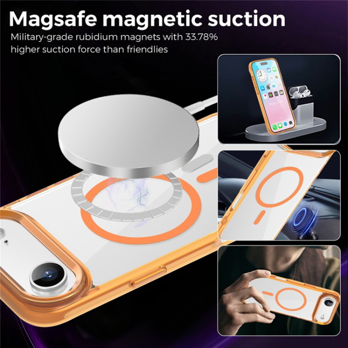 A-One Brand - iPhone Air Mobilskal MagSafe TPU+PC Transparent - Orange
