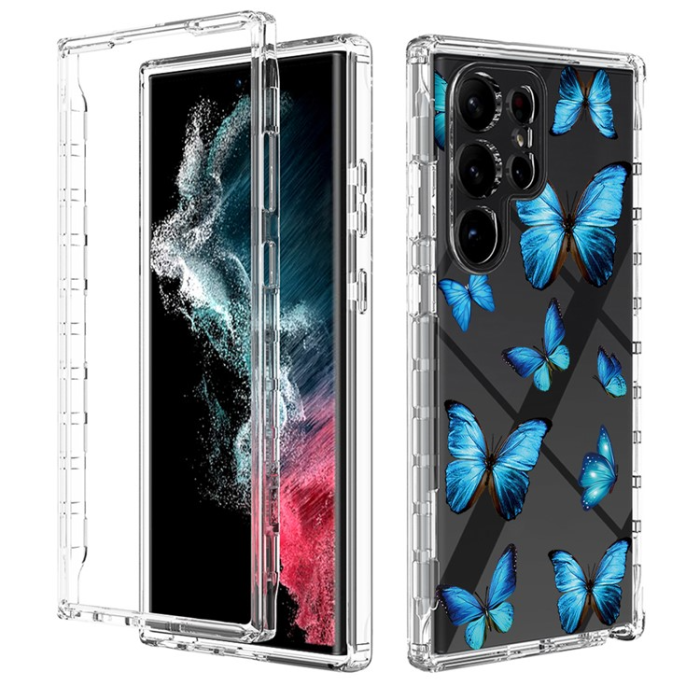 OEM - Galaxy S23 Ultra Skal Pattern Printing - Blå Butterfly