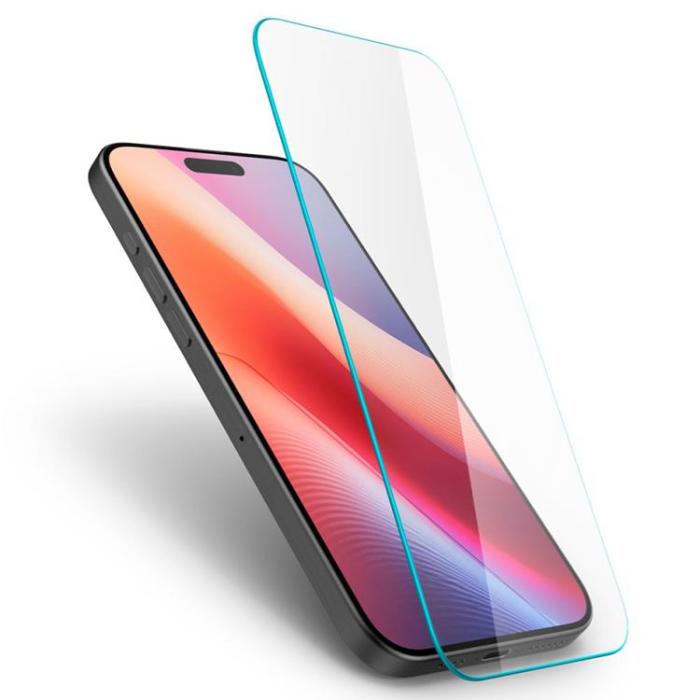 Spigen - Spigen iPhone 16/15 Härdat glas Skärmskydd Glas.Tr Slim - Clear