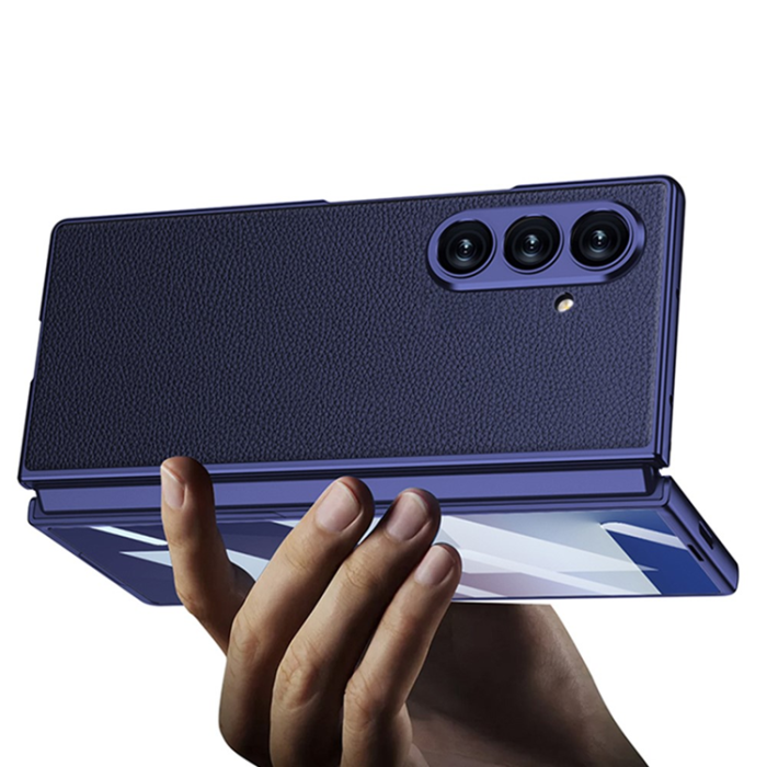 GKK - GKK Galaxy Z Fold 7 Mobilskal Skin Touch Med Härdat Glas - Grå