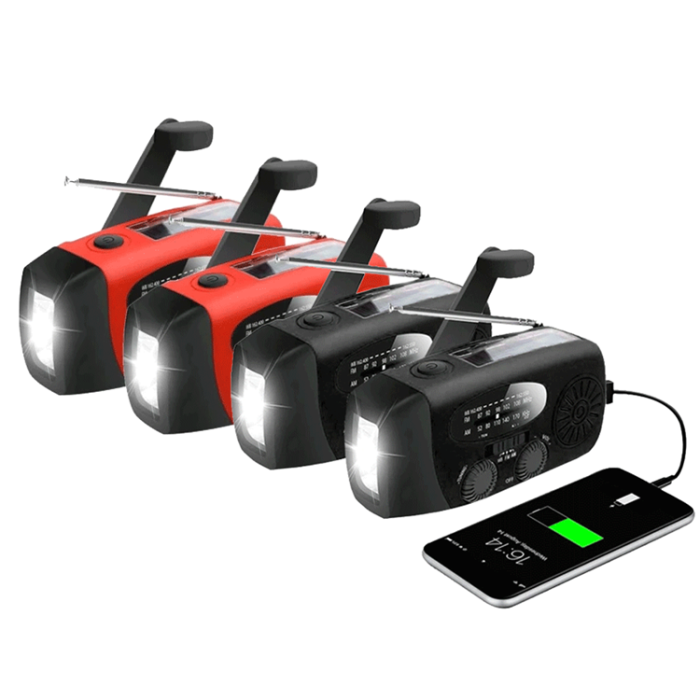 UTGATT1 - [4 PACK] Vevradio 2000mAh Powerbank, Solceller -Röd/Svart