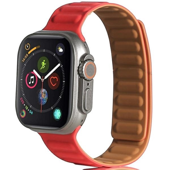 Beline - Beline Apple Watch (42/44/45/49mm) Armband Magnetic - Röd