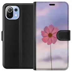 Gustaf - Pl&aring;nboksfodral till Xiaomi Mi 11 Lite med Rosa blomma