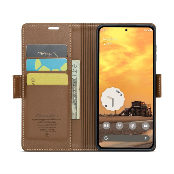 Caseme - Caseme Google Pixel 9 Pro/Pixel 9 Plånboksfodral 023 - Brun