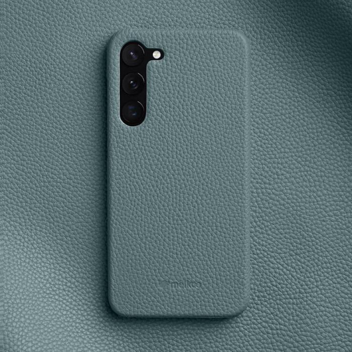 Melkco - MELKCO Mobilskal till Samsung Galaxy S22 Plus, äkta läder, blå