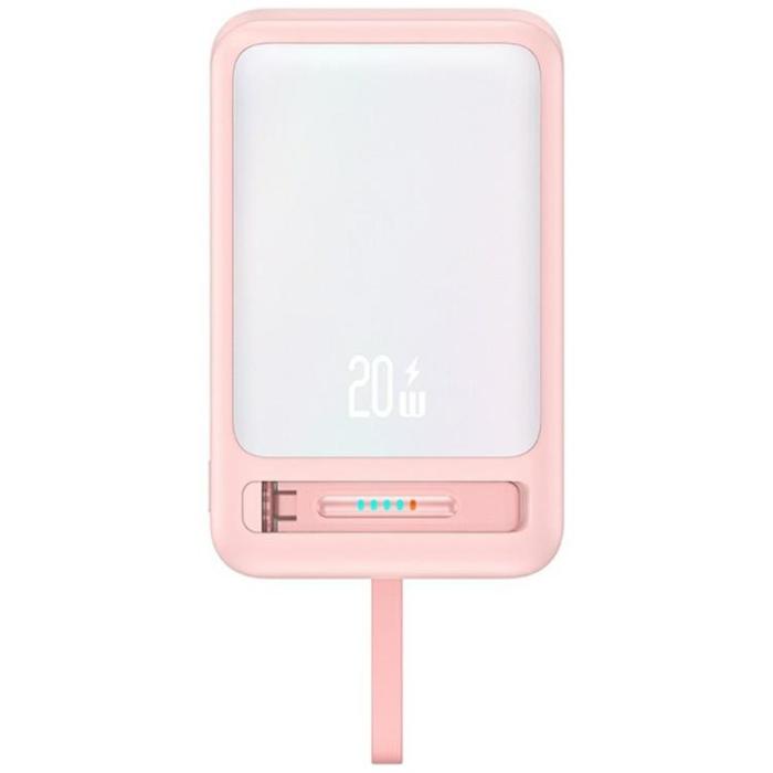 USAMS - USAMS Magnetisk Trådlös Powerbank 10000mAh CD219 XM- Rosa
