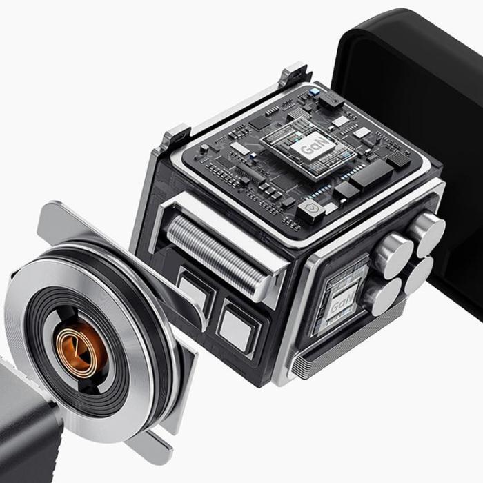 Dudao - Dudao Snabbladdare 67W USB-C GaN med Inbyggd Utdragbar A67EU - Svart