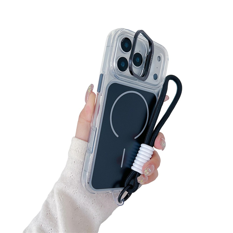 iPhone 17 Pro Mobilskal MagSafe med Handrem Lens Kickstand (Svart) | 2353 | AlltMobil