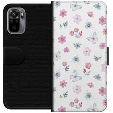 iSecrets - Pl&aring;nboksfodral till Xiaomi Redmi Note 10S med Blommor och fj&auml;rillar