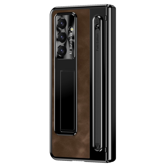 A-One Brand - Galaxy Z Fold 7 Mobilskal Kickstand med Stylus - Coffee
